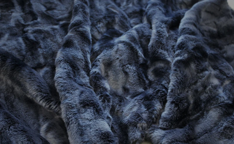 CRS VENDOR LTD. Super Luxury Faux Fur Fabric Material - Blue Mix, 1Mtr 150cm x 100cm