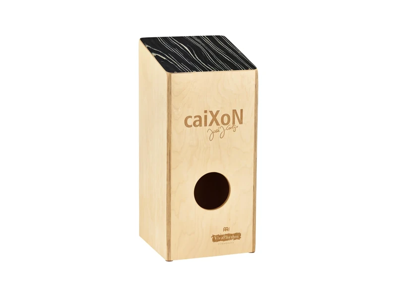 Meinl Percussion Caixon Cajon Instrument - Oversized Drum Box with Snare - Playing Surface Striped Onyx (VR-CAIX)
