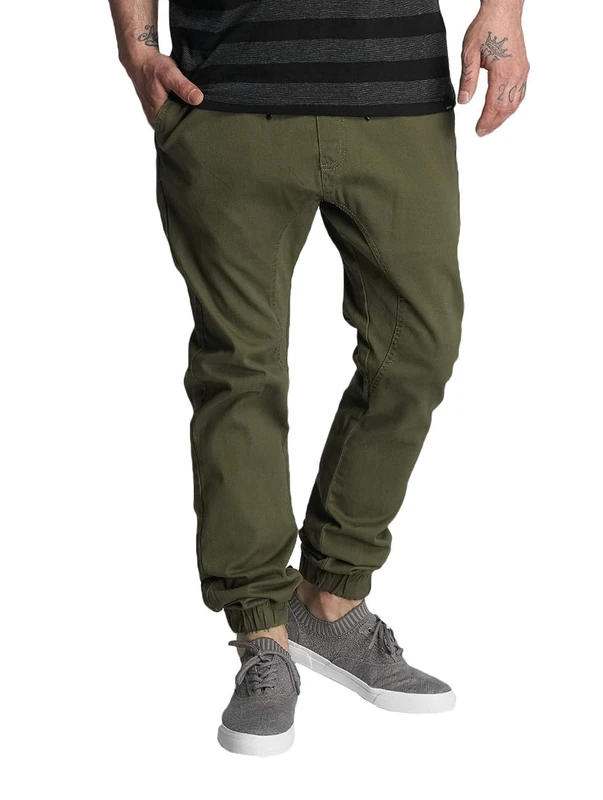 Southpole Men's Basic Stretch Twill Jogger Pants-Reg and Big & Tall Sizes, Olive, X-Large