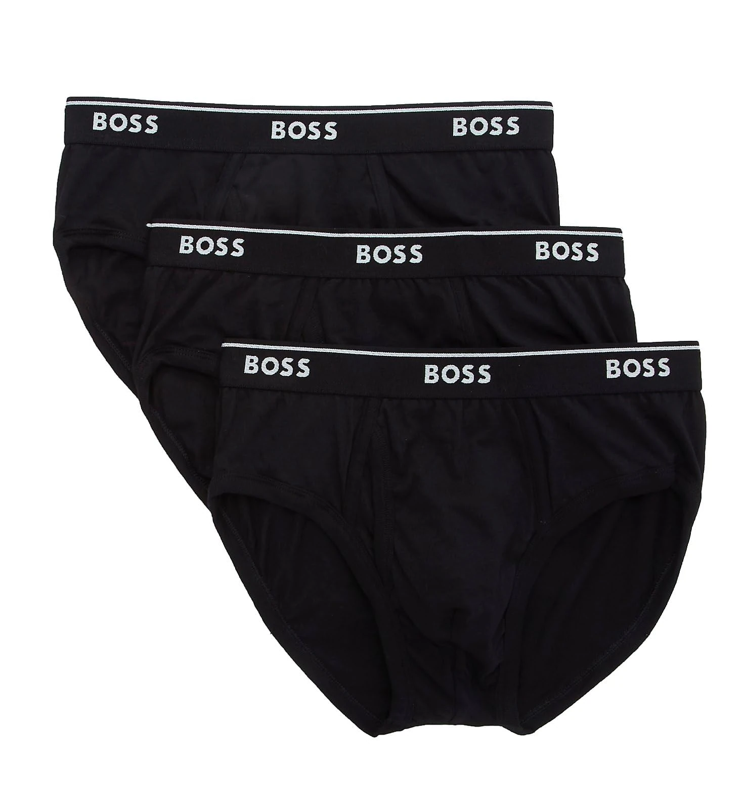 BOSS Men's 3 Pack Pure Cotton Briefs, Black, L