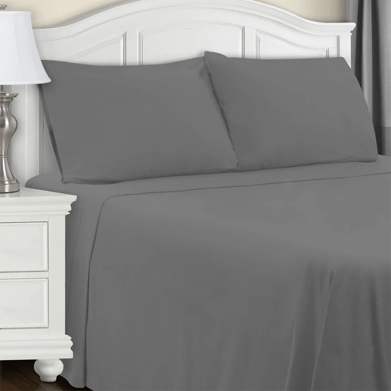 Superior Bedding Sheet Set, Flannel, Grey, King
