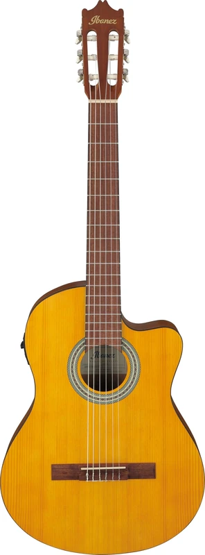 Ibanez GA3ECE-OAM Open Pore Amber Classical Acoustic-Electric Guitar – Cutaway Classical Body, Spruce Top, Meranti Back & Sides, Nandu Fretboard, AEQ-2T Preamp & Built-in Tuner