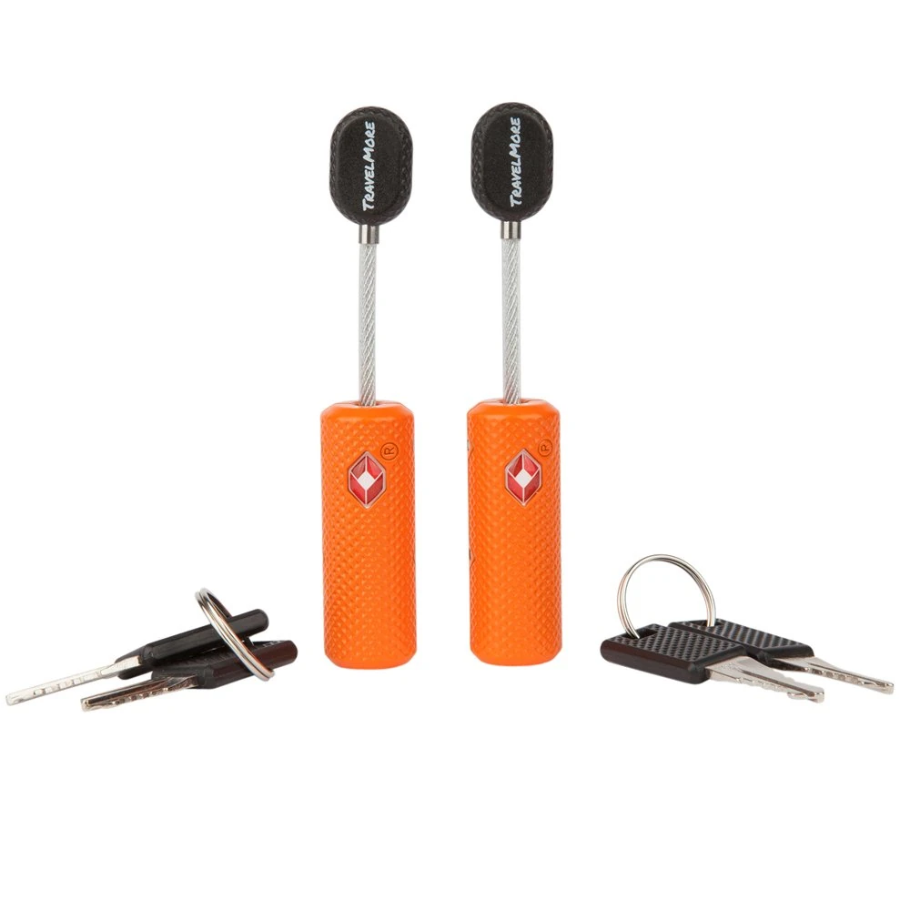 2-Pack TSA Approved Luggage Locks with Keys for Travel | Flexible, Ultra Secure Mini Key Padlocks Made from Zinc Alloy | Luggage Locks | TSA Locks | Orange