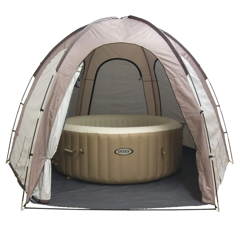 Steinbach whirlpool roof - 036430 - pool roof for hot tubs up to approx. Ø 239 x 71 cm - with service openings for technical unit - 350 x 290 x 220 cm (LxWxH)