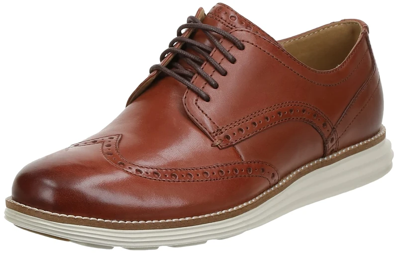 Cole Haan Men's Original Grand Wingtip Oxfords, Brown Woodbury Ivory Tan, 1.5 UK