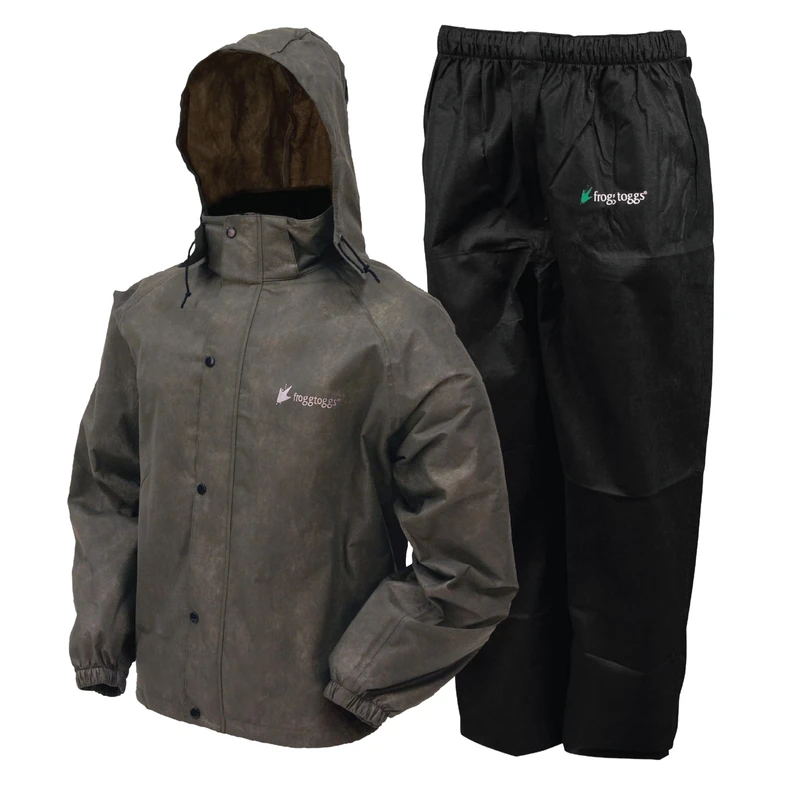 FROGG TOGGS Men's Standard Classic All-Sport Waterproof Breathable Rain Suit, Stone/Black, 3X-Large