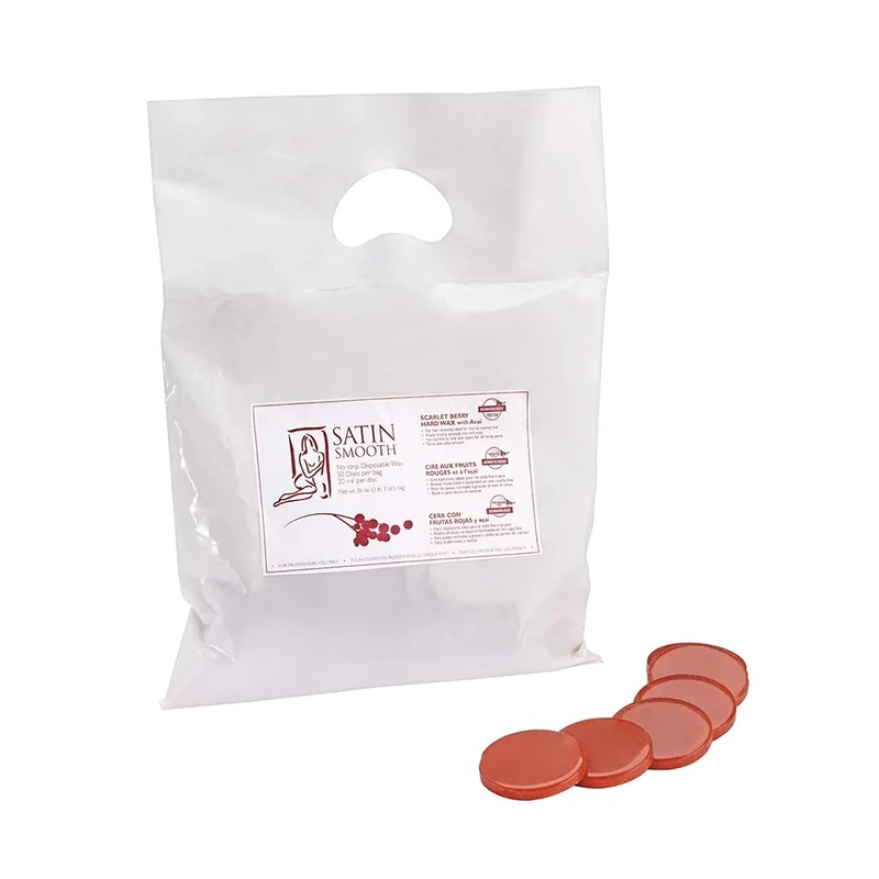 Satin Smooth Scarlet Berry Hard Wax with Acai Discs For Women 50 Pc Discs
