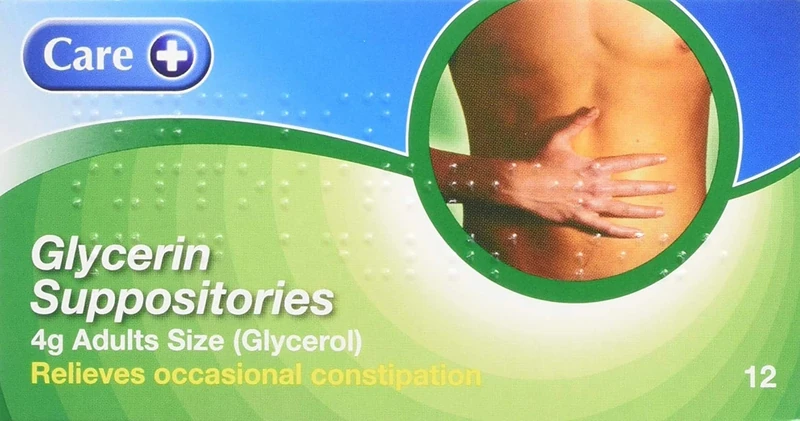 Care Glycerin Suppositories - Three Packs, 4g, 12 Suppositories Each