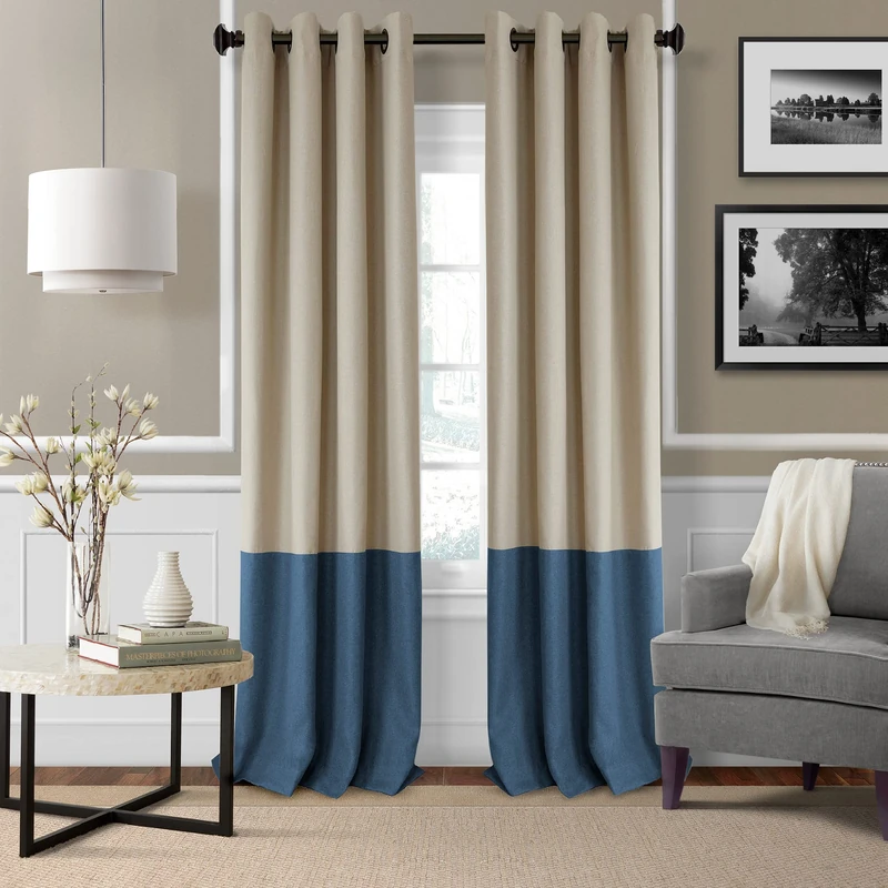 Elrene Home Fashions 26865874730 Braiden Room Darkening Grommet Window Curtain Drape Panel, 52" x 95", Navy, 1