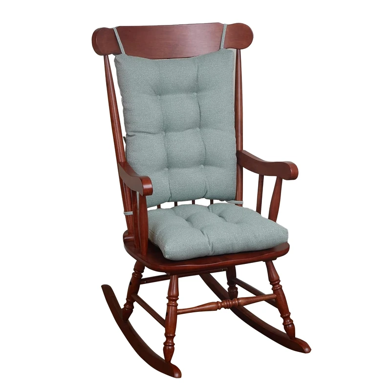 Klear Vu Saturn Rocking Chair Cushions for Living Room, Nursery, or Home Office, Tufted and Non-Slip Pads, 2 Piece Set, 17"x17" and Seat Back 21"x17", 2 Count (Pack of 1), Celadon