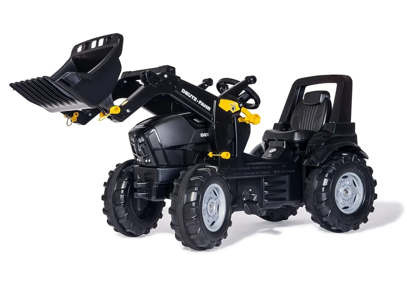Rolly Toys S2671034 71/034/8" Deutz Agrotron 7250 Ttv Warrior with Front Loader Tractor Ride on Toy, Black, 146 cm × 52.5 cm × 77 cm