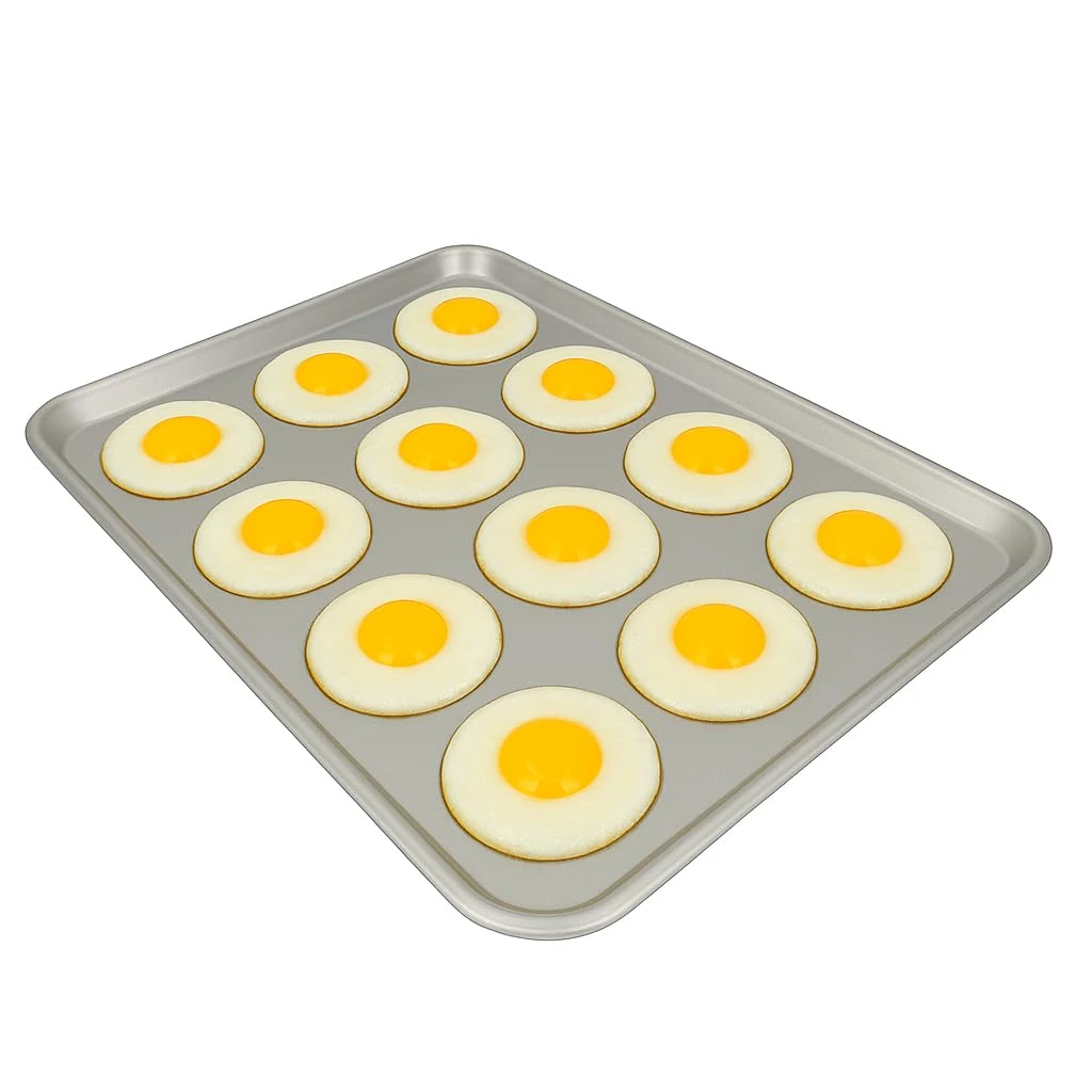 Samuel Groves Made in England Egg Fryer -Aluminium 12-Cup Aluminium Egg Frying Tray – Commercial Grade Oven-Safe Egg Poacher Pan,