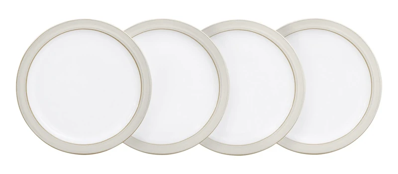 Denby 375041103 Natural Canvas Plate Set, Cream, Small, Set of 4