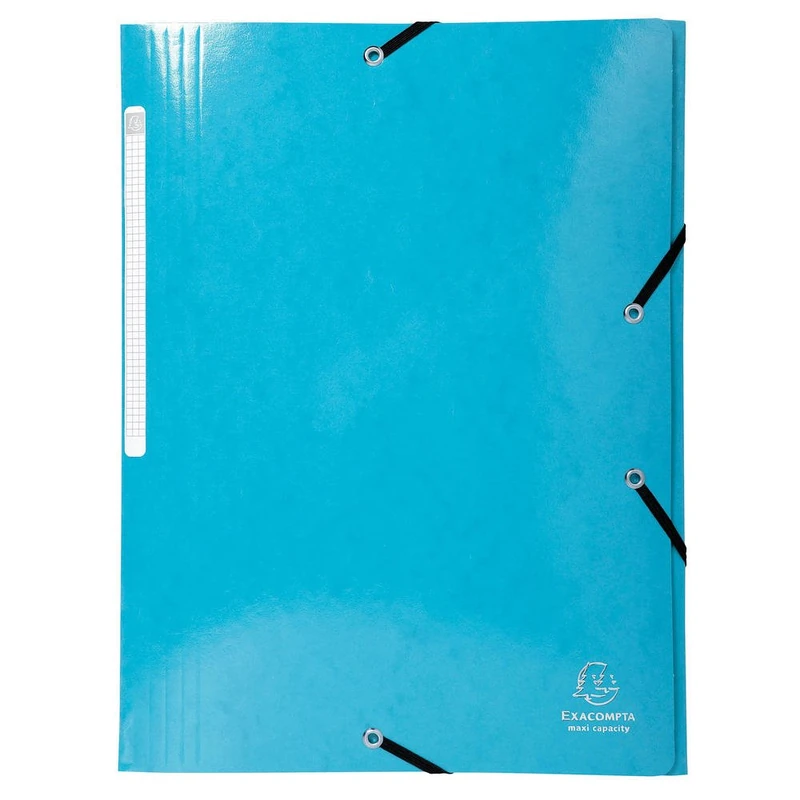 Exacompta - Ref 55827E - Iderama Collection - Elasticated 3-Flap Folder - Suitable for A4 Documents, 425gsm Glossy Coated Pressboard, FSC-Certified - Light Blue (Pack of 25)