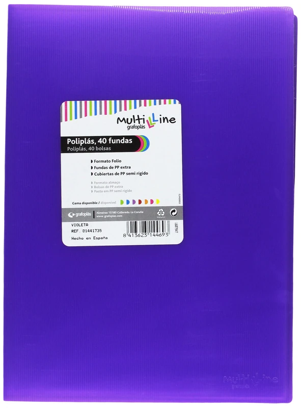 grafoplas 1441735 – 40 Pockets Folder Foolscap, Tapas, PP Purple