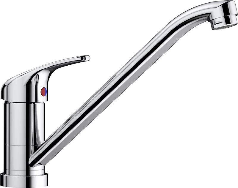 BLANCO DARAS-F | Kitchen mixer tap in chrome | High-pressure | Front-of-window tap for installation in front of a window | Ceramic cartridge | Assured water quality & water-saving | [4.9x26.3x18.8 cm]