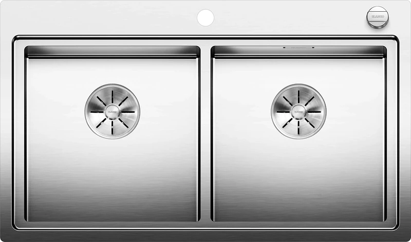 BLANCO DIVON II 8-IF | Stainless Steel Sink | Installation Type: Installation from Top & Flush | for 80 cm Wide Base Cabinets | Resistant to Scratches | Large Basin Volume