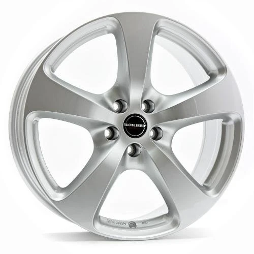 Borbet CC 8 x 17 ET 35 Bolt Circle 5 x 114.3 Hub Centering 67.1 CC 80735114.3567.1KS/T, Crystal Silver