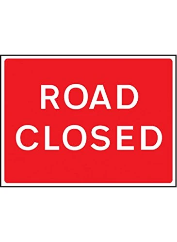 Caledonia Signs 56558 Road Closed Fold Up Sign, 1050 mm x 750 mm