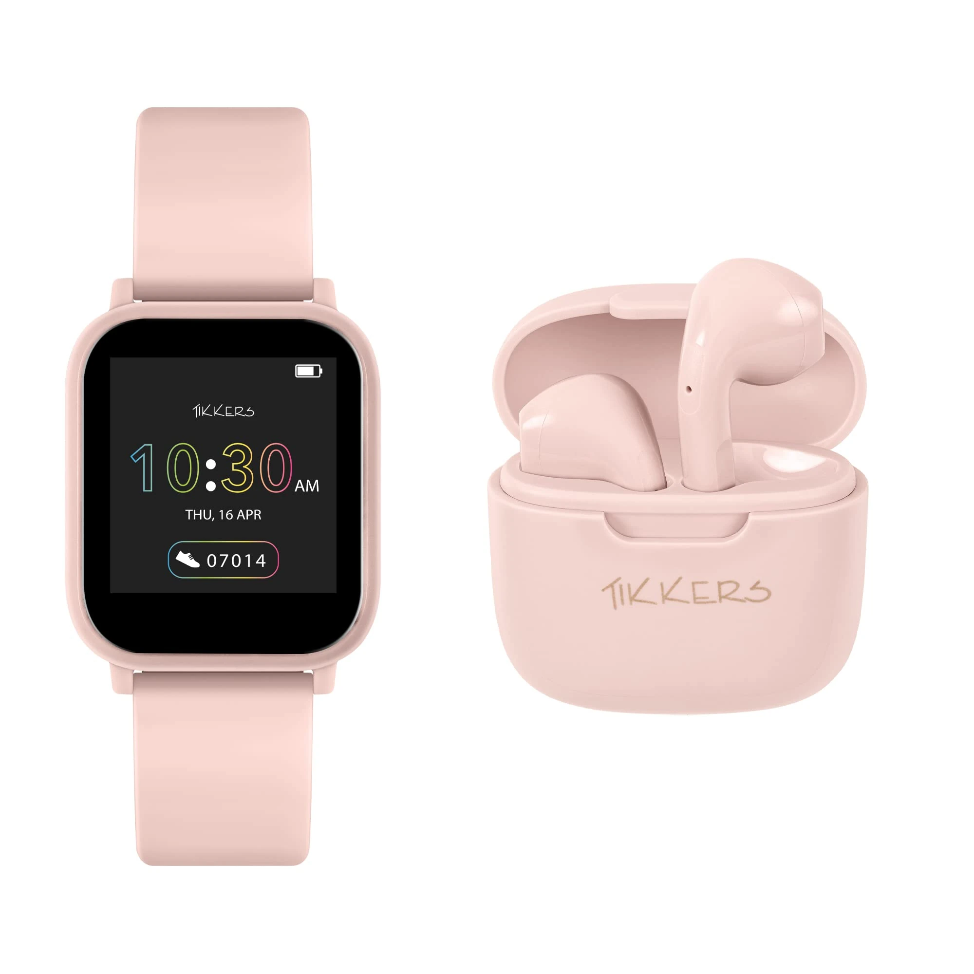 Tikkers Teen Series 10 Nude Smart Watch and Earbuds Set