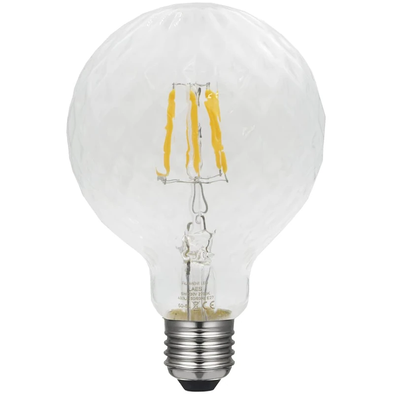 LAES 985467 Bulb Globe Diamond Soft LED Filament E27, 5 W, 95 x 138 mm