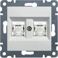 Hager Lumina2 - Socket 2XRJ45 Category 6 Utp Lumina2 Polar White