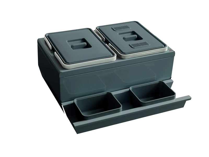 ELLETIPI Compo Evo pbe22 06050 C10 Differentiated Bin Drawer, Metal and Plastic, Grey, 51 x 47.2 x 22 cm