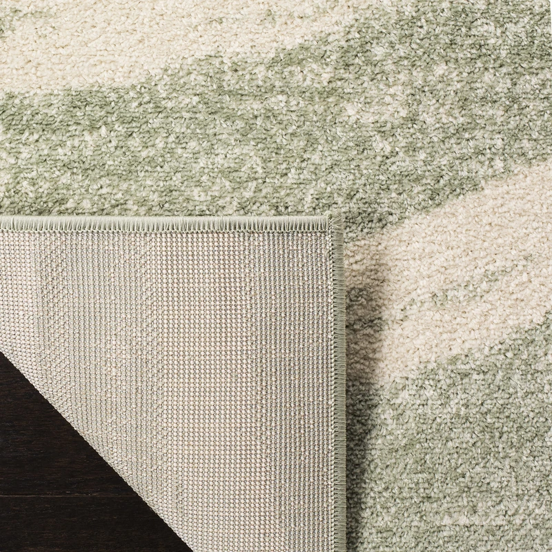 Safavieh Distressed Rug for Living Room, Dining Room, Bedroom - Adirondack Collection, Short Pile, in Sage and Cream, 155 x 155 cm - Image 1