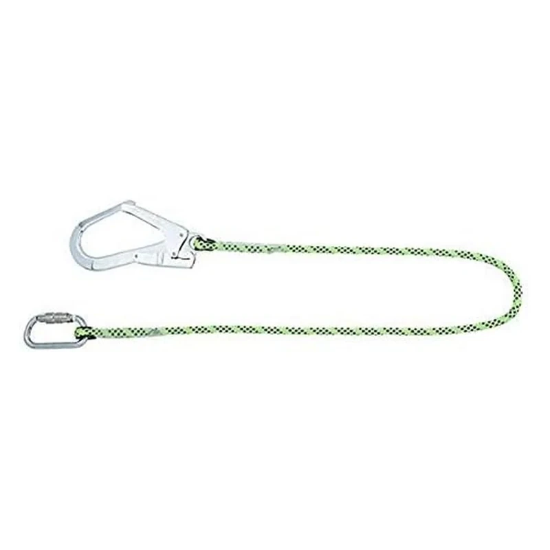 Miller Restraint Lanyard ø11 mm Kernmantel 1.5M With Light Green Rope With Black Stripes, Highly Visible Stiches, Polyester Sheath, Polyamide Core, 1032340 (1 Piece)