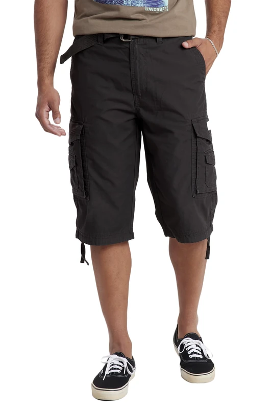 UNIONBAY Men's Cordova Belted Messenger Cargo Short-Reg and Big and Tall Sizes, Black, 42 - Image 1