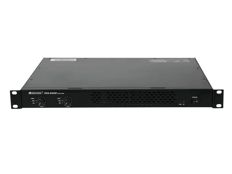 Omnitronic XDA-2402 Class-D Amplifier Stereo PA Amplifier with Switching Power Supply, 2 x 1200 W / 4 Ohms, 2 x 880 W / 8 Ohms, Light Weight and Height due to Integrated Switching Power Supply