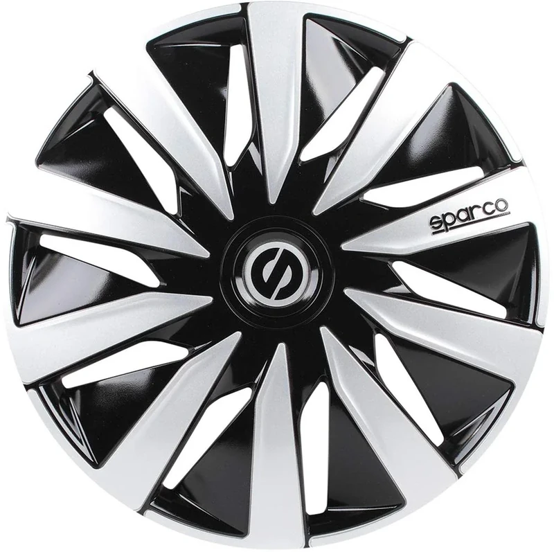 SPARCO SPC1391BKSV Wheel Covers Lazio 13-inch Black/Silver