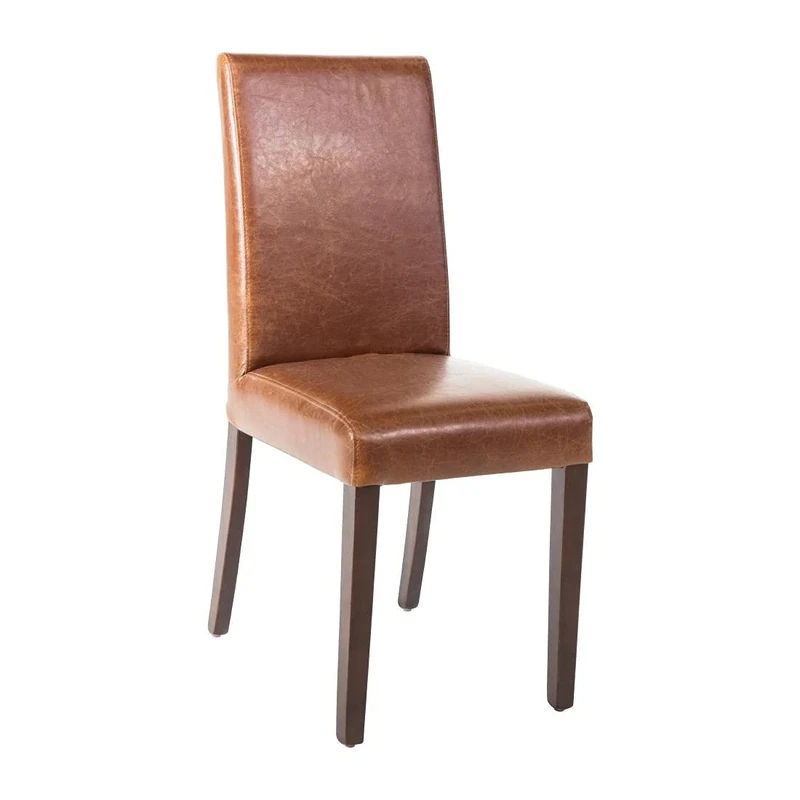 Bolero Faux Leather Dining Chair Antique Tan (2 Pack) - Assembled, Woos Frame, Indoor Use Only GR368