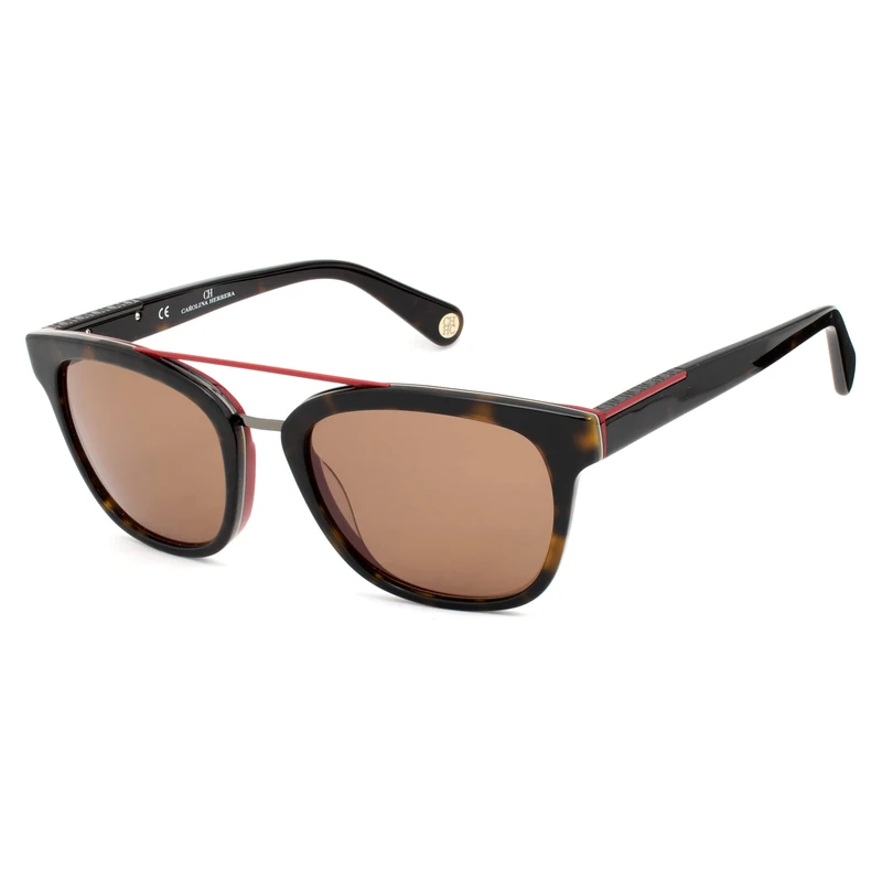 Carolina Herrera Men’s SHE68507NJ Sunglasses, Brown (Marrón), 52