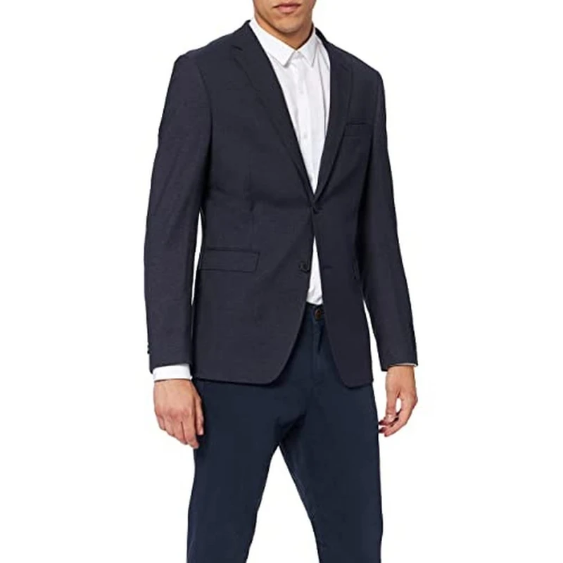 ESPRIT Men's Navy Suit Blazer 037EO2G020, 38R (Manufacturer Size: 48), Blue