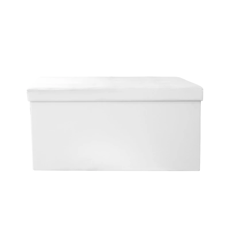 THE HOME DECO FACTORY hd3404 baúl Banco Plegable PU M2 Poliuretano 76 x 37,5 x 37,5 cm, Poliuretano, Blanco, 76x37.5x37.5 cm