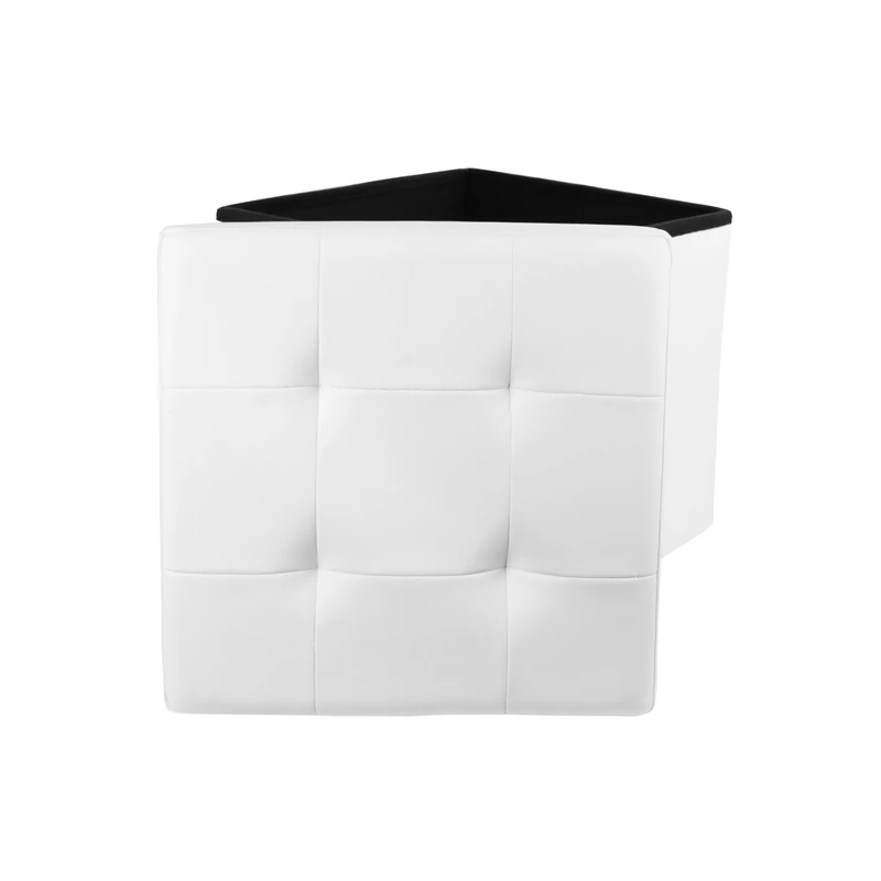 HOME DECO FACTORY Storage Box and Stool - White Geometric - Image 1
