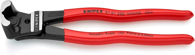 KNIPEX Bolt End Cutting Nipper High Lever Transmission Self-Service Card with Plastic Coating 200 mm, 61 01 200 SB