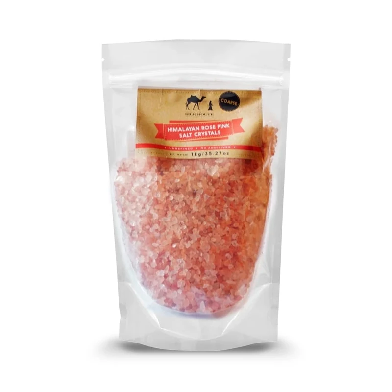 Silk Route Spice Company Himalayan Rose Pink Salt 1Kg (Coarse) Resealable Pouch