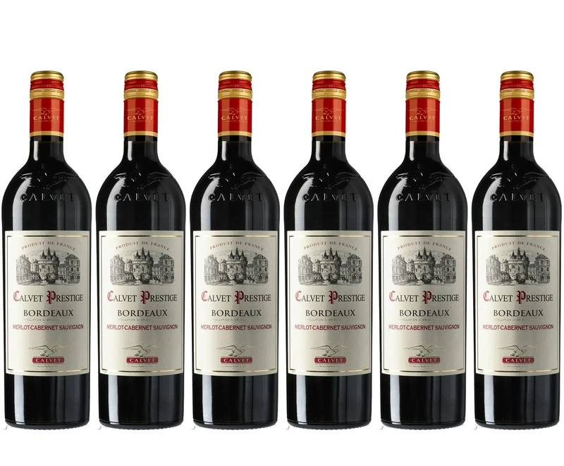 Calvet - Prestige Bordeaux Red Wine, Merlot Cabernet Sauvignon (6 x 0,75L)