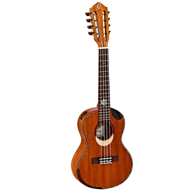 Ortega Guitars Tenor Ukulele Acoustic – 8 Strings, 2 Soundholes – Custom Built Series – Including Gigbag – Mahogany, Natural (ECLIPSE-TE8)