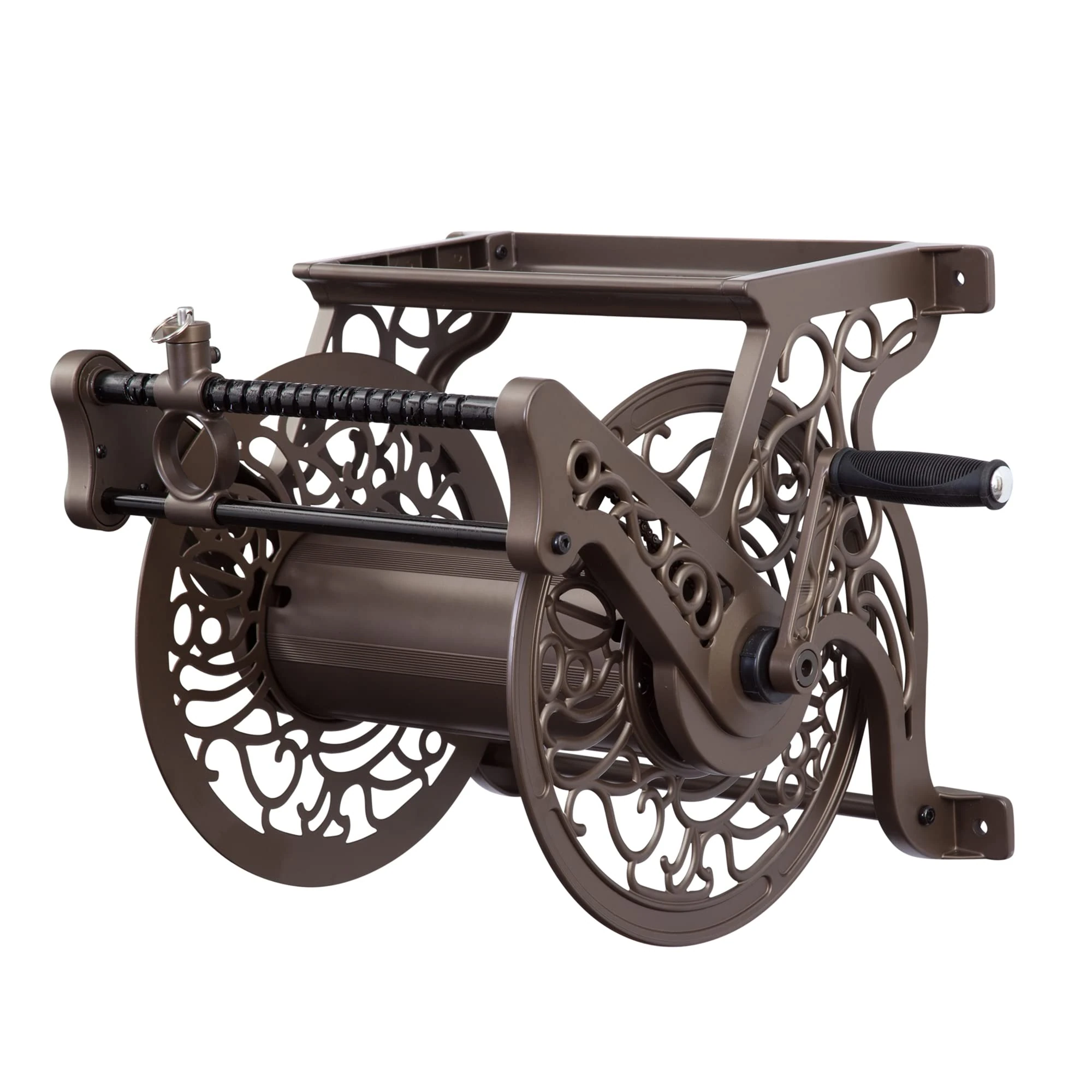 Liberty Garden 707 Decorative Wall Mount Garden Guide Hose Reel, Bronze