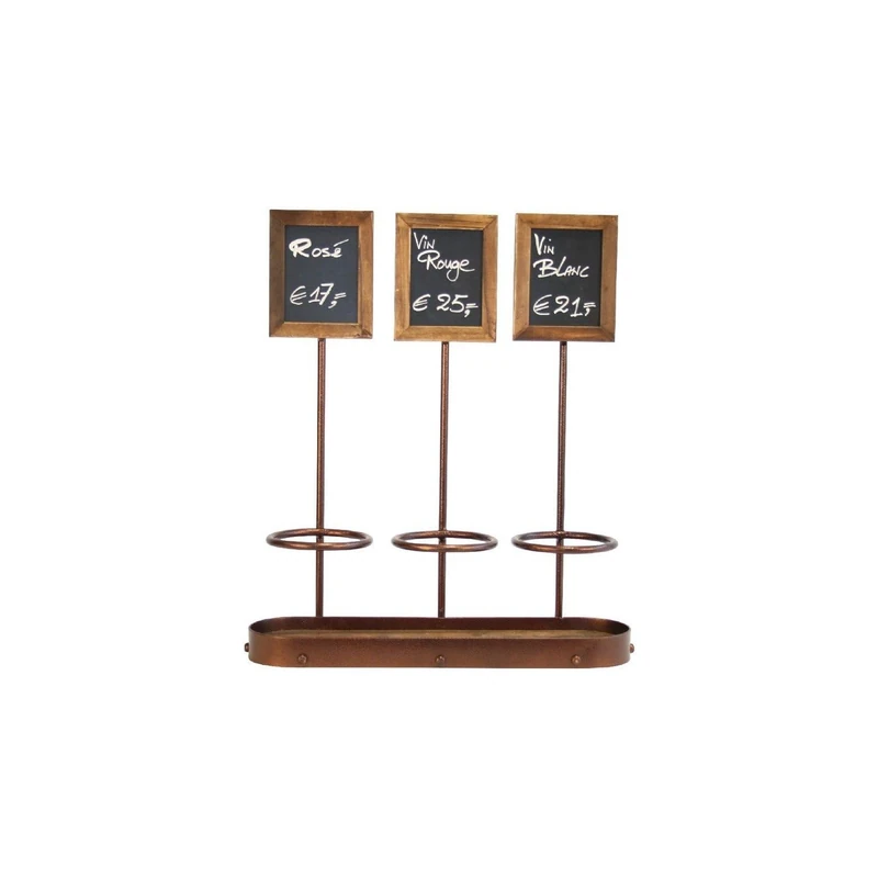 Securit Wine Bottle Display with Blackboards, Includes three 130(H) x 105(W) mm blackboards, DL187 - Image 1
