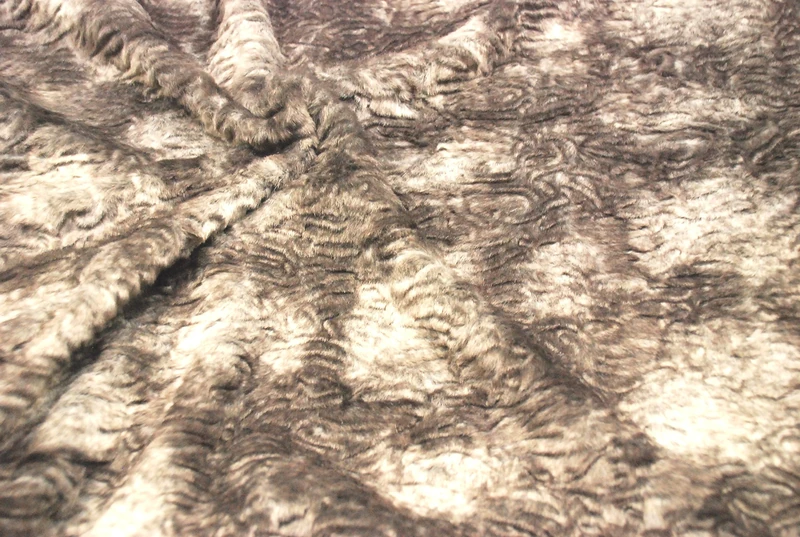 Super Luxury Faux Fur Fabric Material - Grey Persian ASTRAKAN, 1Mtr 150cm x 100cm