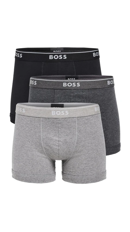 Boss Hugo Men's 3-Pack Cotton Boxer Brief, Multi Grey/Charcoal/Black, Large