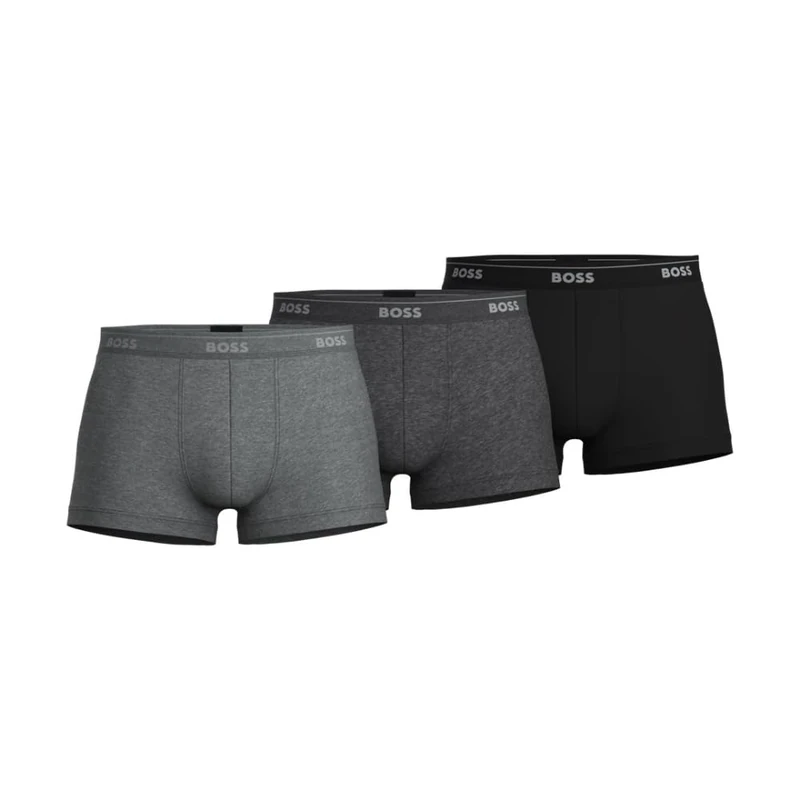 Hugo Boss Men's 3-pack Cotton Trunk3 ?????3? ? ???paquete De 3 Baúles De Algodón.3 ???????????? ?? ?????? ?????3er Trunks, New Grey/Charcoal/Black, S UK