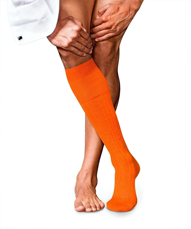 FALKE Men's No. 2 M Kh Cashmere Long Plain 1 Pair Knee-High Socks, Orange Red Clay 8095, 10-11
