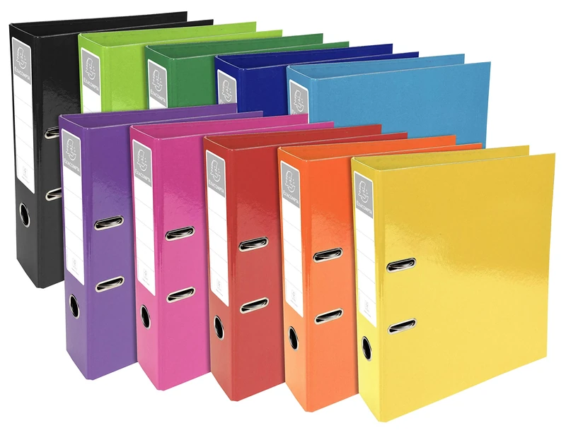 Exacompta - Ref 53629E - Iderama Collection - Lever Arch File - 320 x 290mm in Size, Suitable for Storing A4 Documents, 70mm Spine, 75mm Rings - Assorted Colours (Pack of 10)