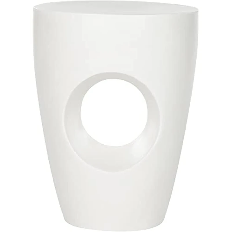 SAFAVIEH Modern Outdoor Cement Stool, in Dark Grey, 36 X 36 X 44.95