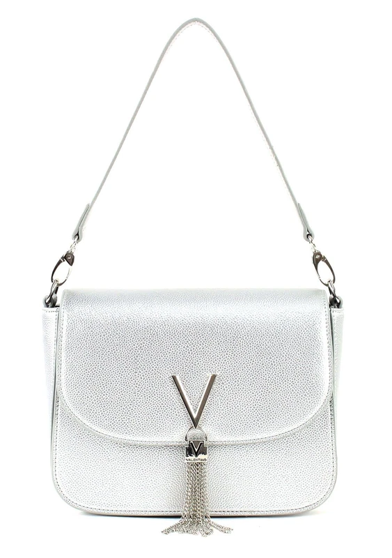 Valentino by Mario Valentino Womens Divina Satchel Silver (Argento)